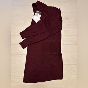 NWT Magaschoni long cardigan in burgundy size L